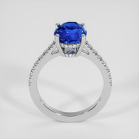 4.00 Ct. Blue Sapphire Ring, 18K White Gold 3