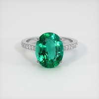 3.70 Ct. Emerald Ring, 18K White Gold 1