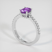 1.34 Ct. Purple Sapphire Ring, 18K White Gold 2