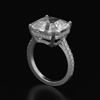 10.15 Ct. White Sapphire Ring, 18K White Gold 2