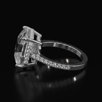 10.15 Ct. White Sapphire Ring, 18K White Gold 4