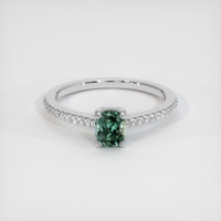 0.84 Ct. Sapphire Ring, 18K White Gold 1