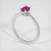 0.85 Ct. Purplish Pink Sapphire Ring, 18K White Gold 2