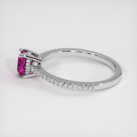 0.85 Ct. Purplish Pink Sapphire Ring, 18K White Gold 4