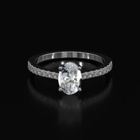 1.04 Ct. Sapphire Ring, 18K White Gold 1