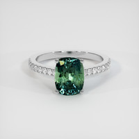 3.08 Ct. Sapphire Ring, 18K White Gold 1