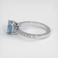 3.24 Ct. Greenish Blue Sapphire Ring, 18K White Gold 4