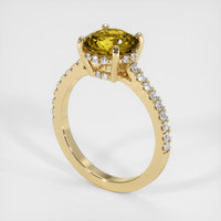 2.10 Ct. Yellowish Green Sphene (Titanite) Ring, 10K Yellow Gold 2