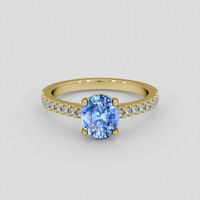 1.56 Ct. Blue Sapphire Ring, 10K Yellow Gold 1