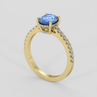 1.56 Ct. Blue Sapphire Ring, 10K Yellow Gold 2