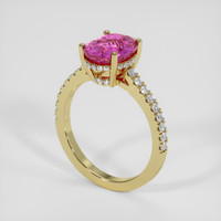 2.08 Ct. Pink Sapphire Ring, 14K Yellow Gold 2