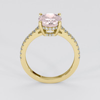 3.06 Ct. Peach Sapphire Ring, 14K Yellow Gold 3