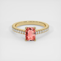 1.18 Ct. Padparadscha Sapphire Ring, 14K Yellow Gold 1