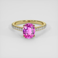 1.42 Ct. Pink Sapphire Ring, 14K Yellow Gold 1