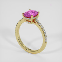 1.42 Ct. Pink Sapphire Ring, 14K Yellow Gold 2