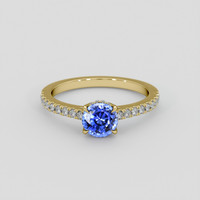 1.03 Ct. Blue Sapphire Ring, 14K Yellow Gold 1