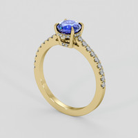 1.03 Ct. Blue Sapphire Ring, 14K Yellow Gold 2