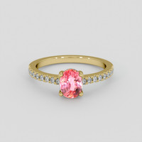 1.26 Ct. Padparadscha Sapphire Ring, 14K Yellow Gold 1