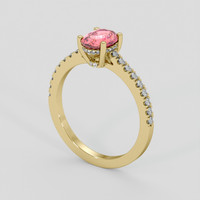 1.26 Ct. Padparadscha Sapphire Ring, 14K Yellow Gold 2