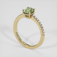 1.33 Ct. Yellowish Green Sapphire Ring, 14K Yellow Gold 2