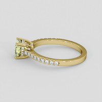 1.11 Ct. Greenish Yellow Sapphire Ring, 14K Yellow Gold 4