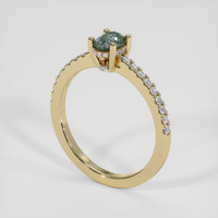 0.51 Ct. Bluish Green Sapphire Ring, 14K Yellow Gold 2