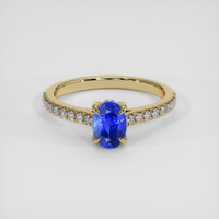1.34 Ct. Blue Sapphire Ring, 18K Yellow Gold 1