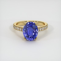 3.30 Ct. Blue Sapphire Ring, 18K Yellow Gold 1