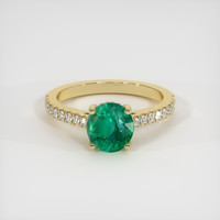 1.27 Ct. Emerald Ring, 18K Yellow Gold 1