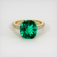 4.93 Ct. Emerald  Ring - 18K Yellow Gold