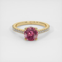 1.80 Ct. Reddish Pink Sapphire Ring, 18K Yellow Gold 1