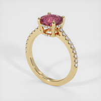 1.80 Ct. Reddish Pink Sapphire Ring, 18K Yellow Gold 2