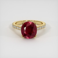 4.16 Ct. Ruby Ring, 18K Yellow Gold 1