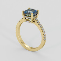 2.05 Ct. Bi Color Sapphire Ring, 18K Yellow Gold 2