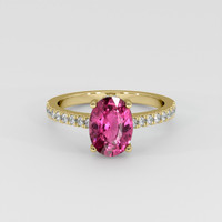 1.93 Ct. Pink Sapphire Ring, 18K Yellow Gold 1