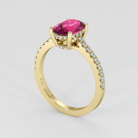 1.93 Ct. Pink Sapphire Ring, 18K Yellow Gold 2