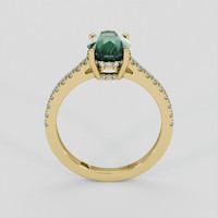 2.50 Ct. Bluish Green Sapphire Ring, 18K Yellow Gold 3