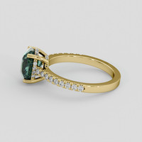 2.50 Ct. Bluish Green Sapphire Ring, 18K Yellow Gold 4