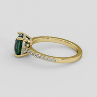 2.02 Ct. Bluish Green Sapphire Ring, 18K Yellow Gold 4
