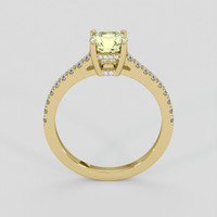 1.11 Ct. Greenish Yellow Sapphire Ring, 18K Yellow Gold 3