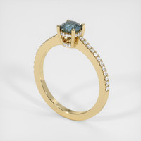 0.64 Ct. Sapphire Ring, 18K Yellow Gold 2