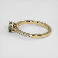 0.51 Ct. Bluish Green Sapphire Ring, 18K Yellow Gold 4