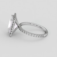 3.55 Ct. Pink Rose Quartz Ring, Platinum 950 4