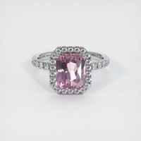 3.06 Ct. Purplish Pink Sapphire Ring, Platinum 950 1