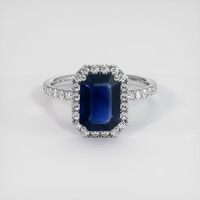 3.05 Ct. Blue Sapphire Ring, 10K White Gold 1