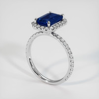 3.05 Ct. Blue Sapphire Ring, 10K White Gold 2