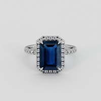 3.52 Ct. Blue Sapphire Ring, 14K White Gold 1