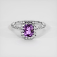 1.37 Ct. Sapphire Ring, 14K White Gold 1