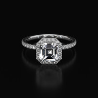 3.08 Ct. White Sapphire Ring, 14K White Gold 1