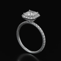 3.08 Ct. White Sapphire Ring, 14K White Gold 2